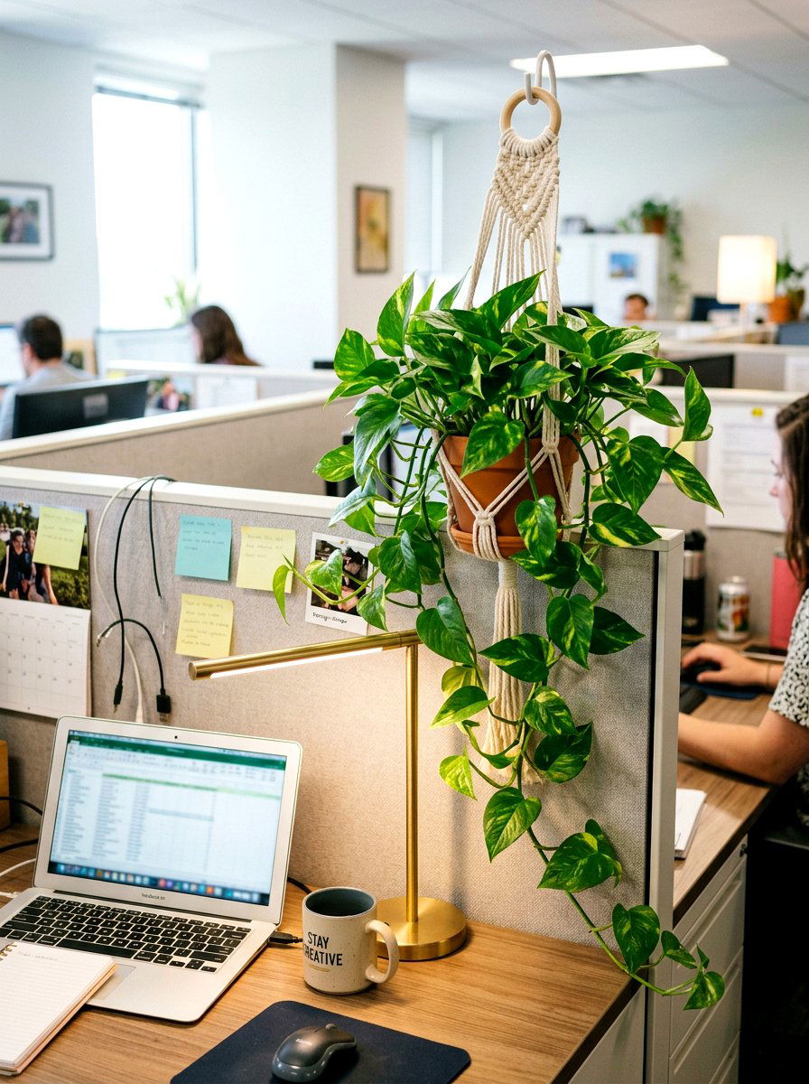 Hanging Plant - 25 Spring Cubicle Decor Ideas