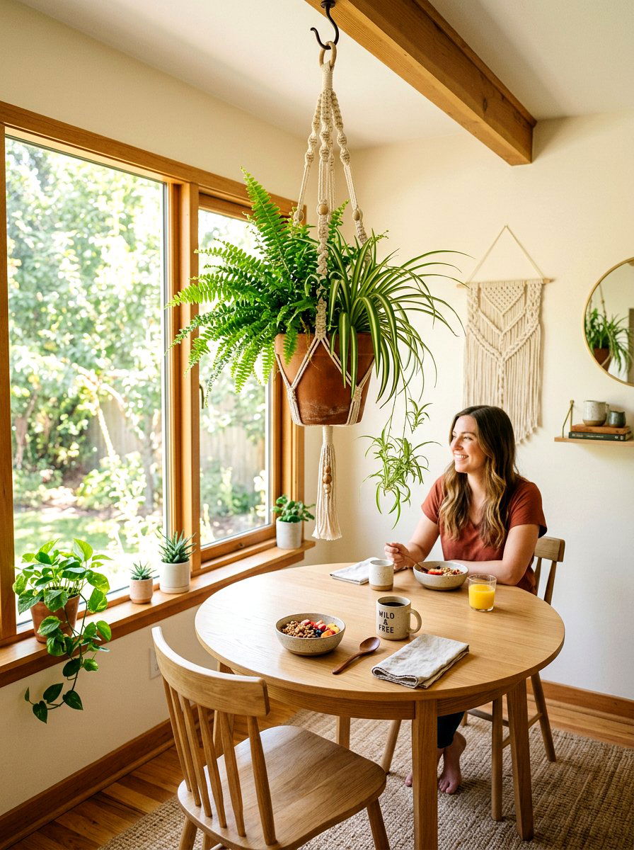 Hanging Plant Basket - 25 Spring Window Decor Ideas