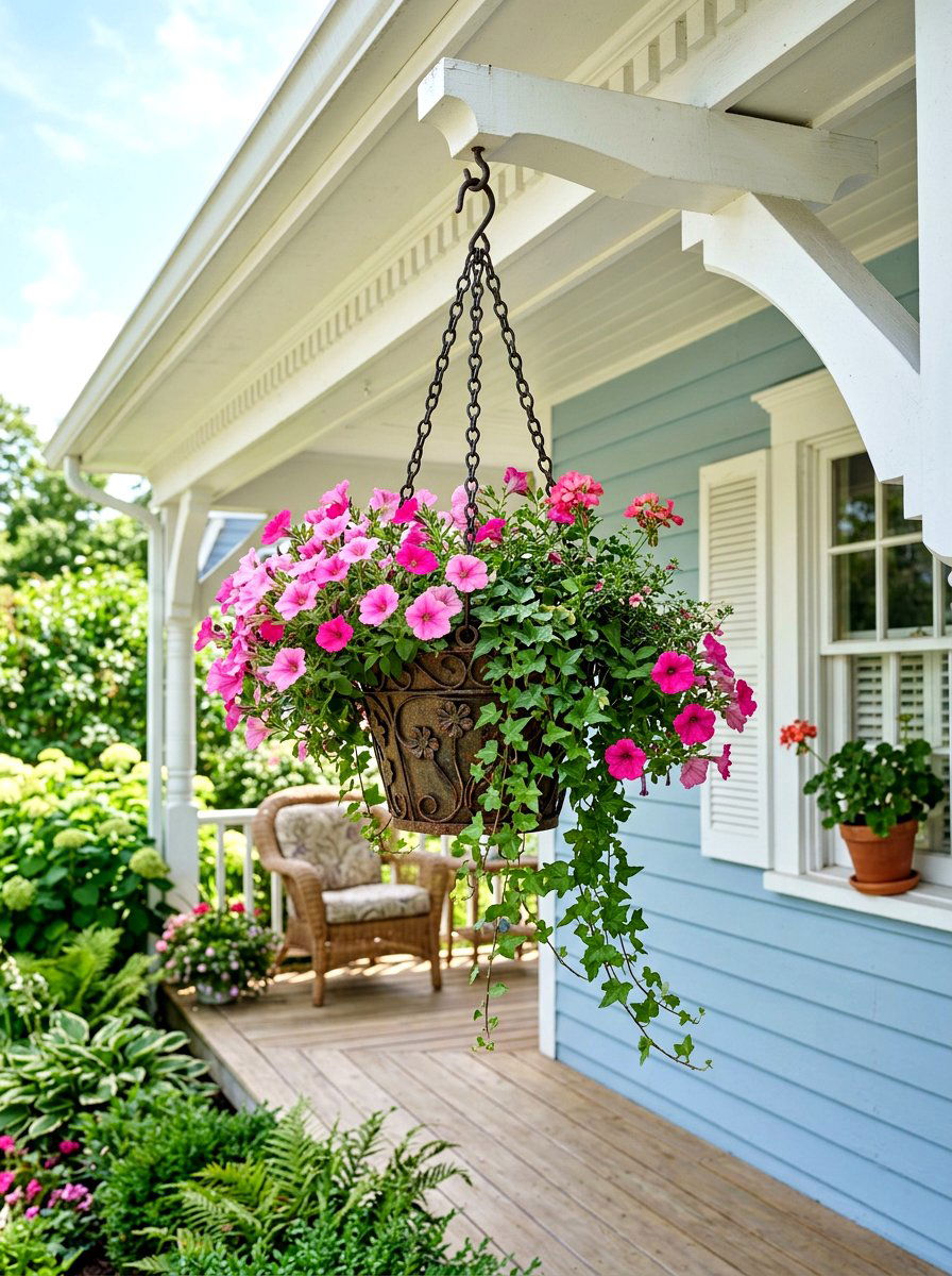 Hanging Porch Flower Bucket - 25 Spring Flower Bucket Ideas