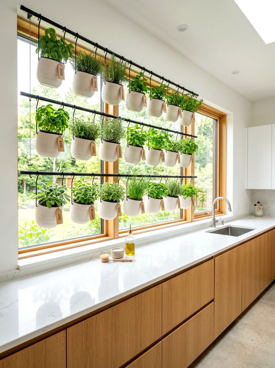 Hanging Pots Herb Garden - 25 Spring Kitchen Herb Garden Ideas