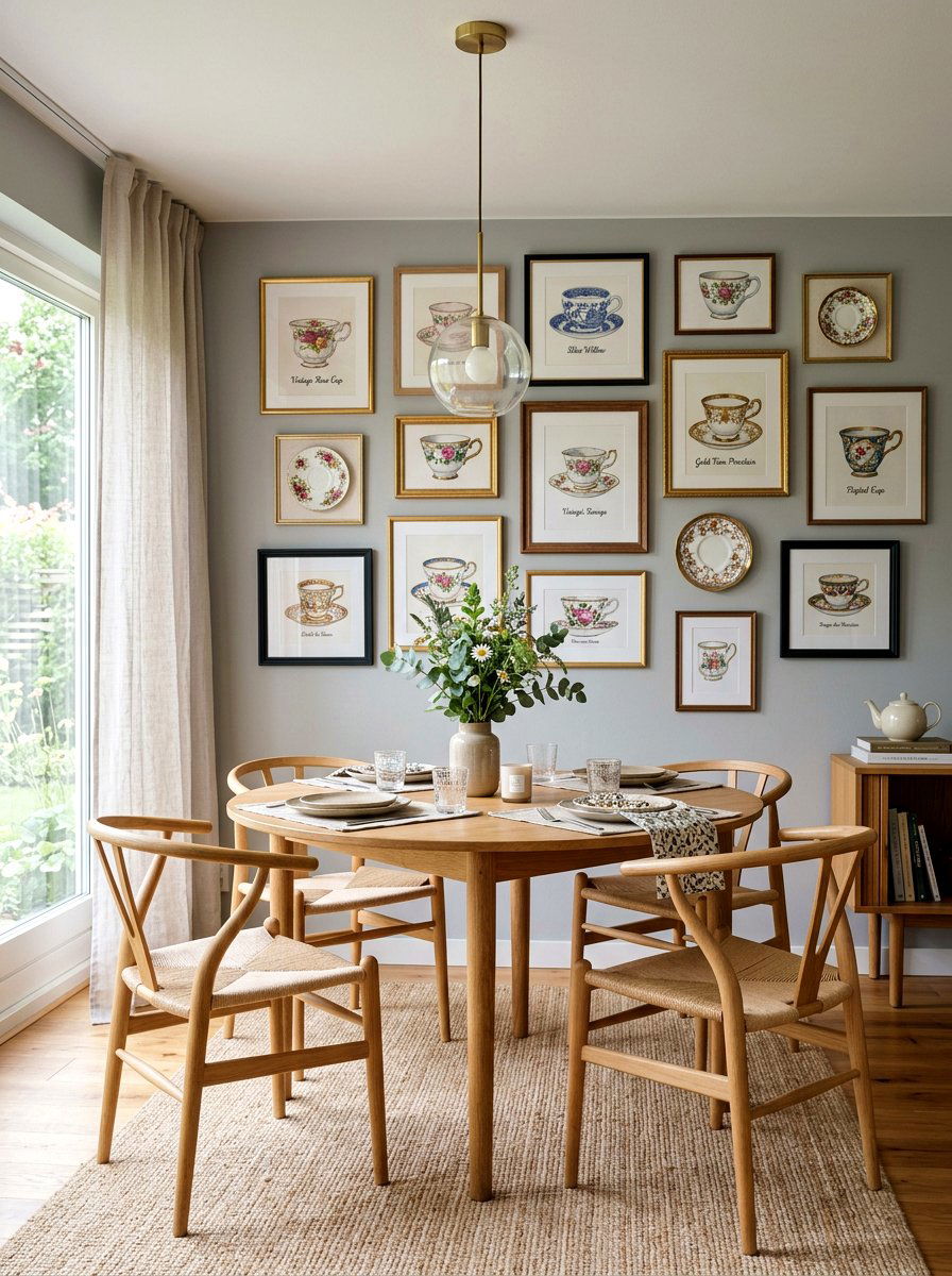 Hanging Teacup Wall Art - 25 Spring Teacup Decor Ideas