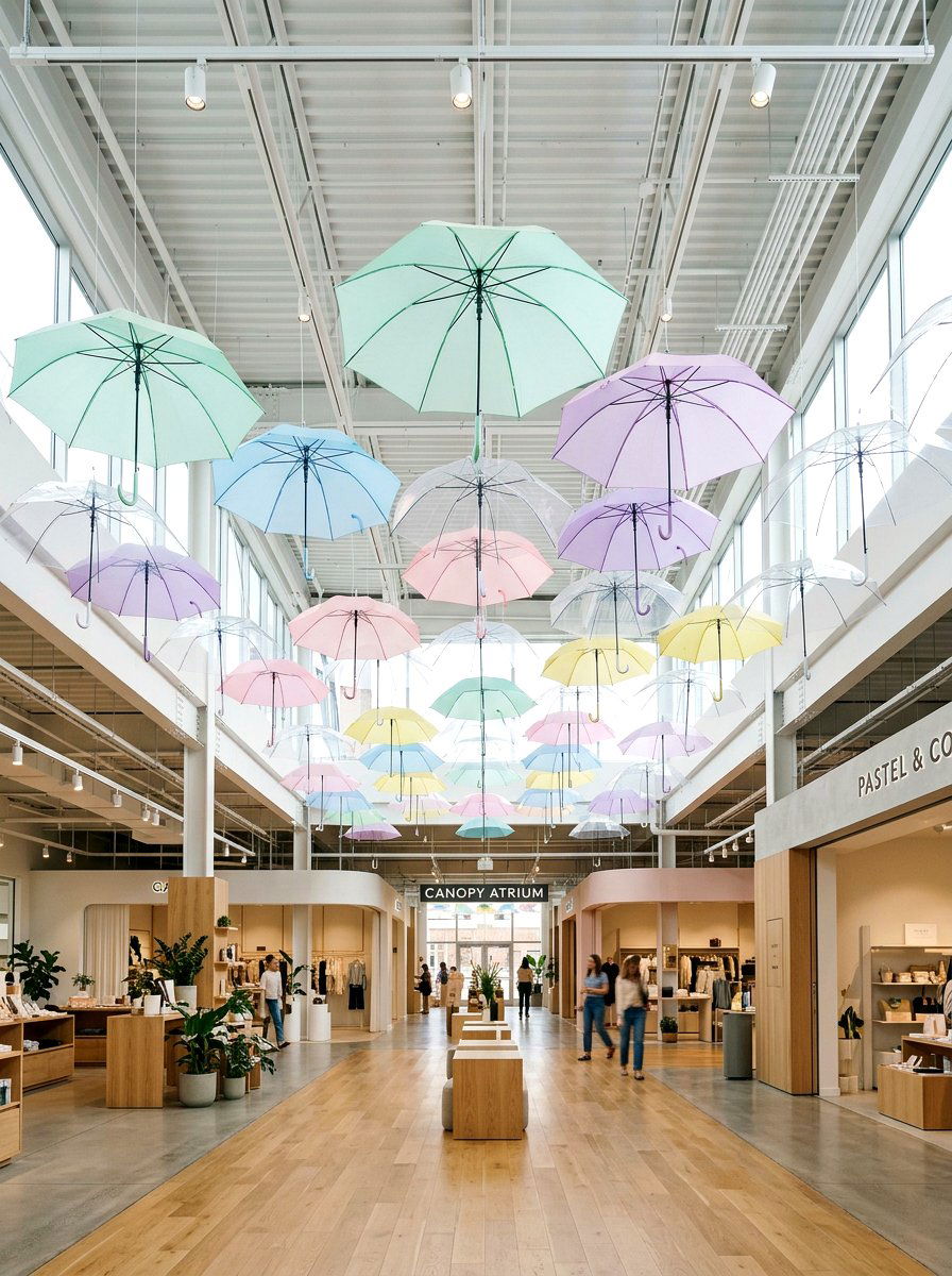Hanging Umbrella Decor - 25 Spring Retail Display Ideas