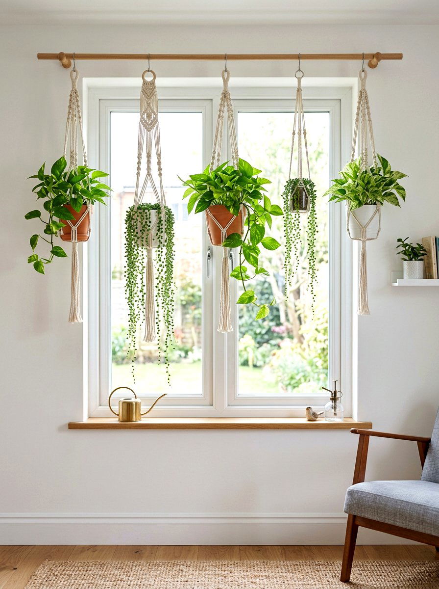 Hanging Window Plants - 25 Spring Bay Window Decor Ideas