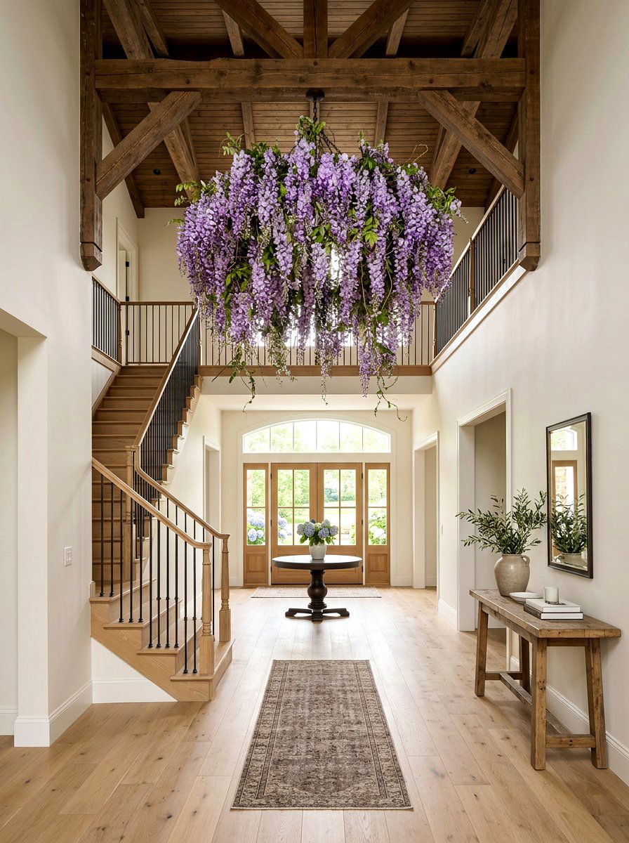 Hanging Wisteria Decor - 25 Spring Flower Chandelier Ideas