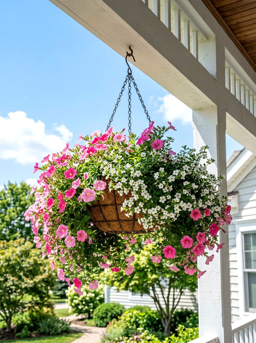 Hanging basket for porch - 25 Spring Planter Ideas for Front Porch