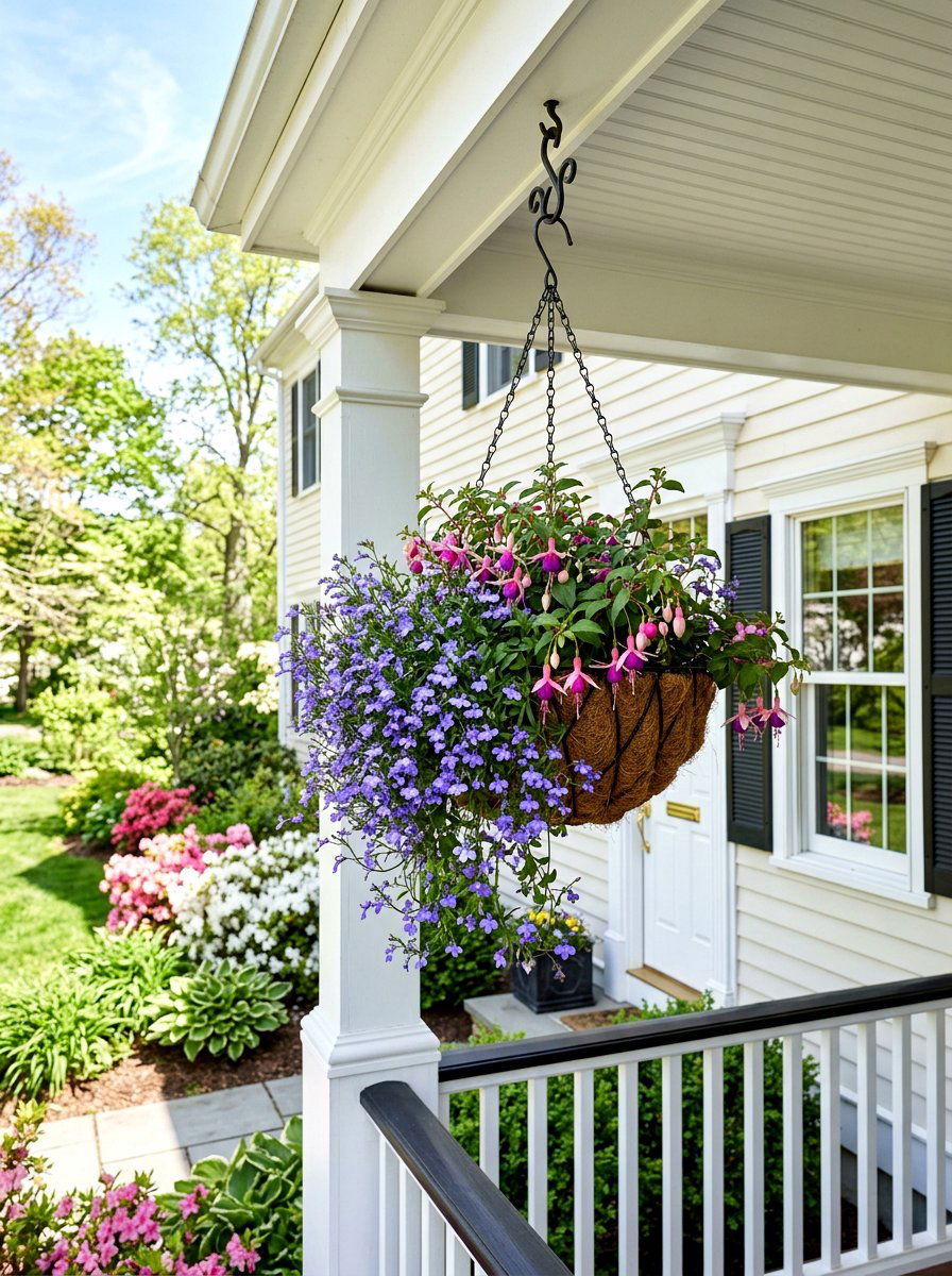 Hanging basket spring flowers - 25 Spring Planter Ideas