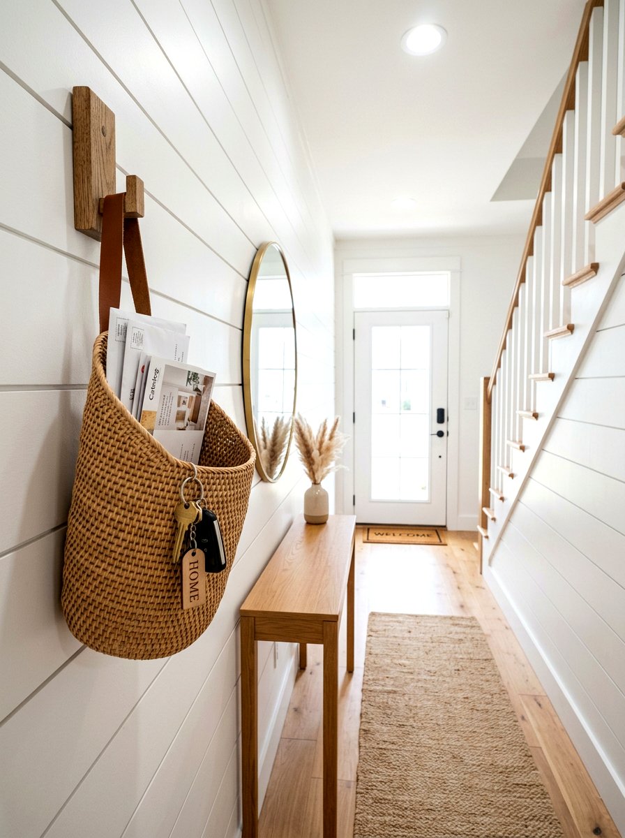 Hanging entryway basket - 25 Spring Woven Basket Decor Ideas
