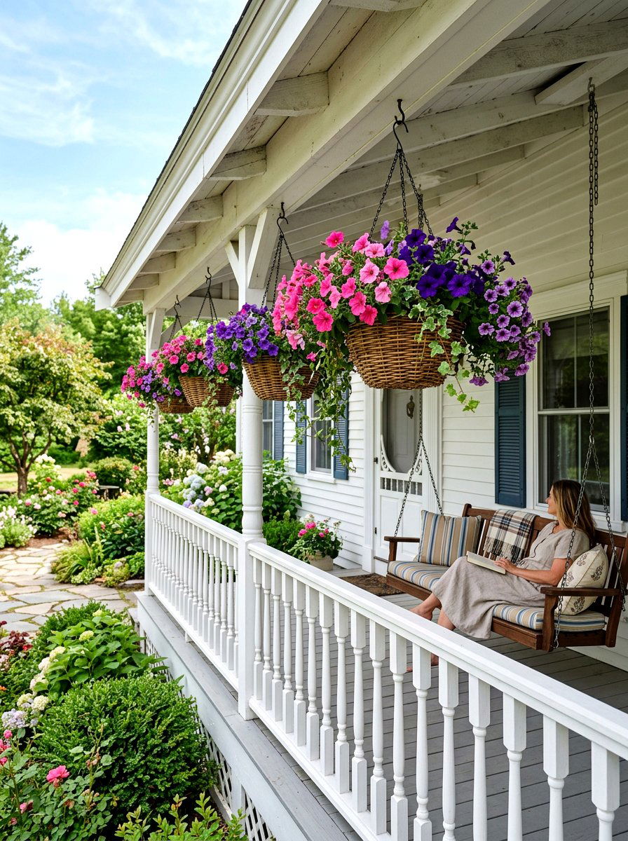 Hanging flower basket - 25 Backyard Spring Decor Ideas