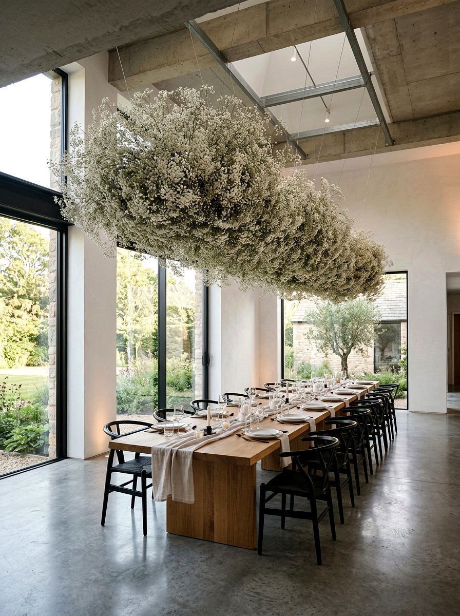 Hanging flower cloud - 25 Spring Dried Flower Ideas