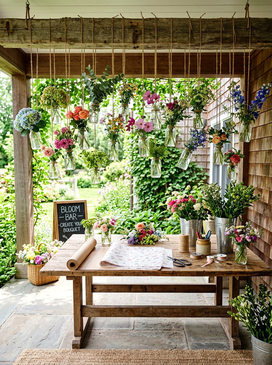 Hanging flower vases - 25 Spring Bloom Bar Ideas