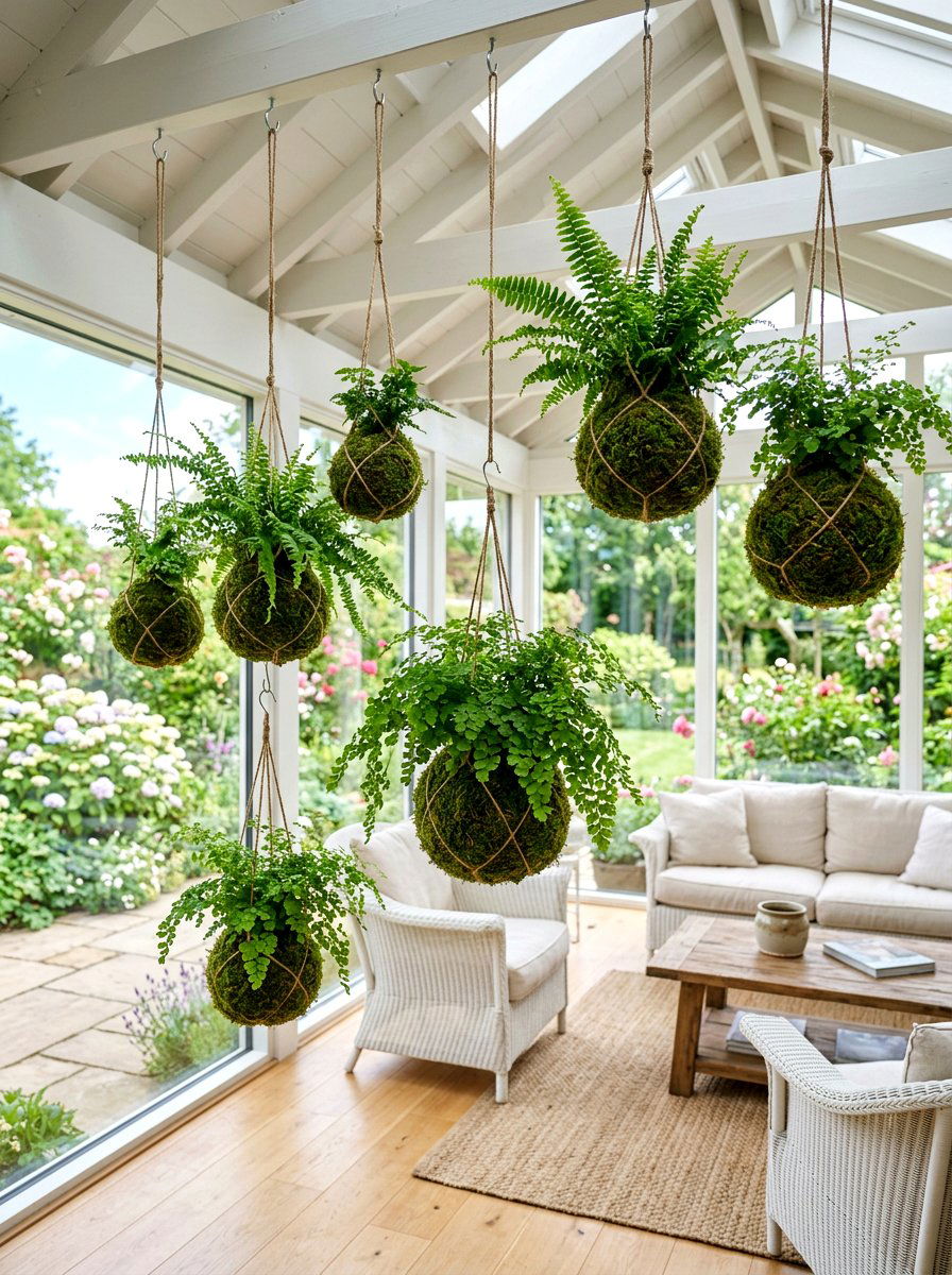 Hanging kokedama plant - 25 Spring Moss Decor Ideas