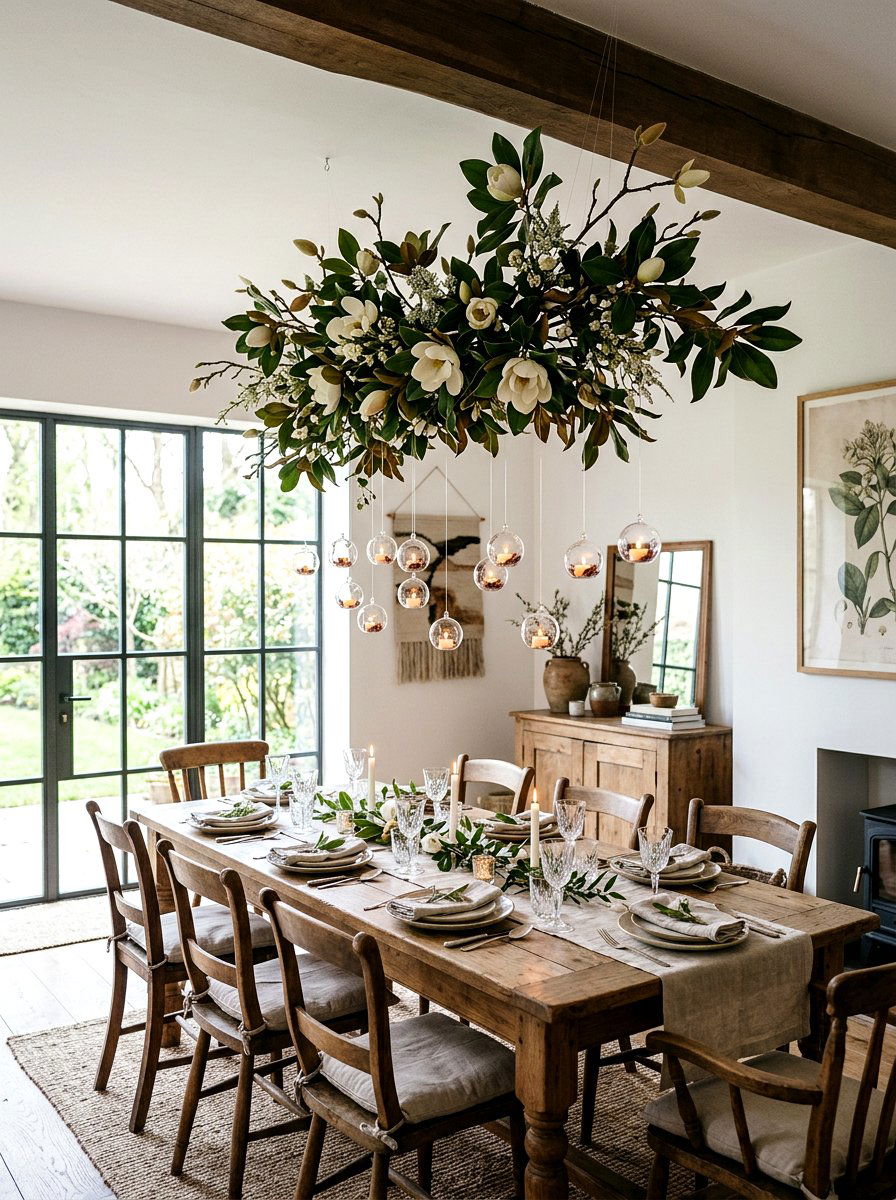 Hanging magnolia branch installation - 25 Spring Magnolia Branch Ideas