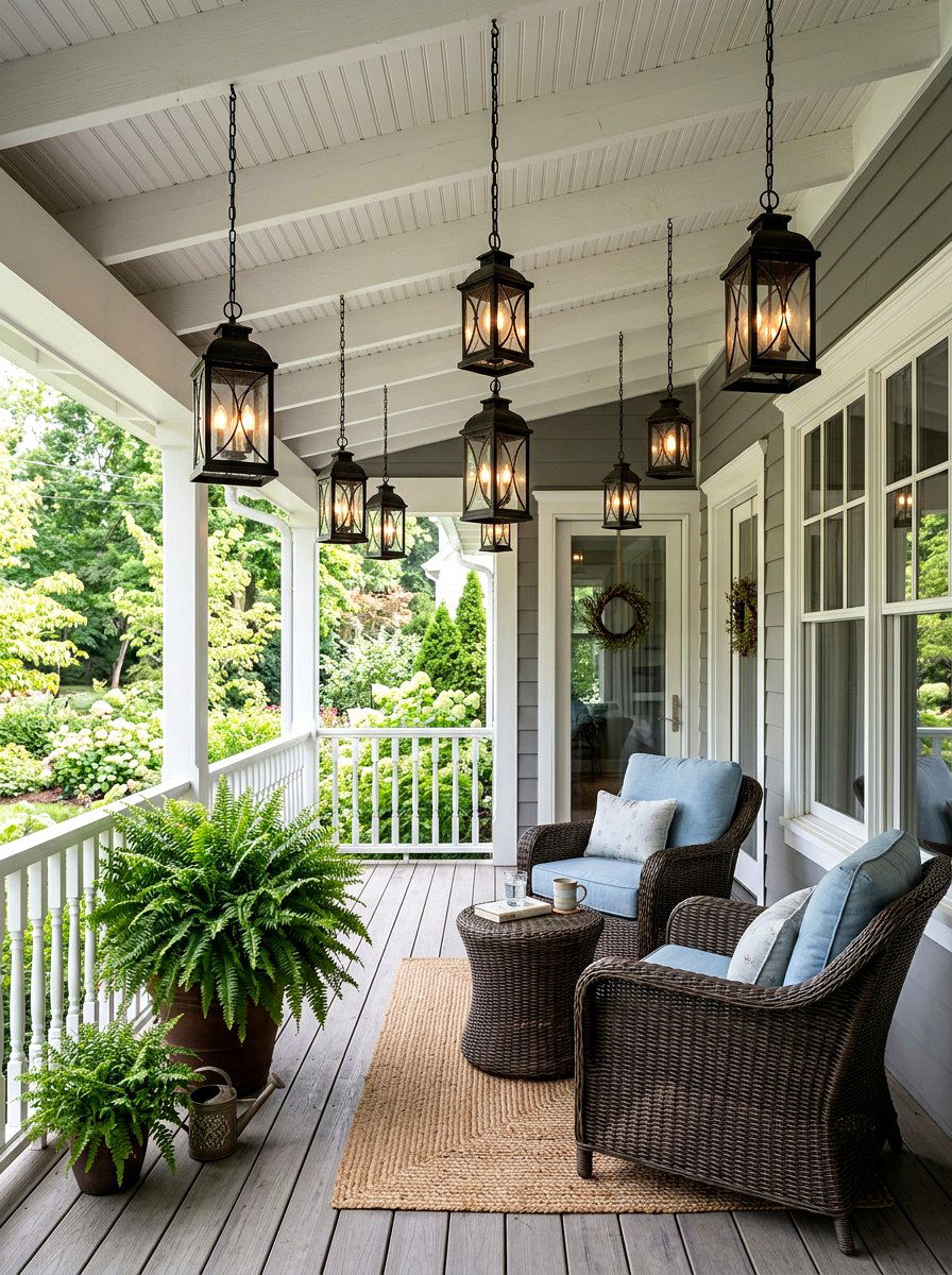 Hanging porch lanterns - 25 Spring Outdoor Candle Ideas
