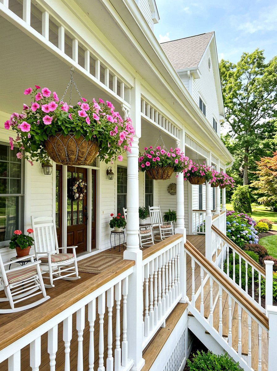 Hanging porch plants - 25 Patio Spring Decor Ideas