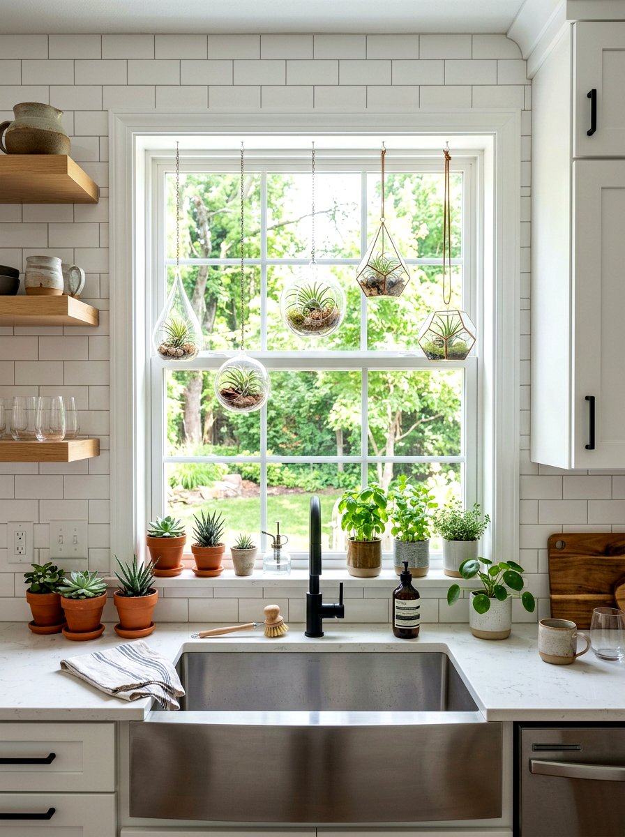 Hanging terrarium - 25 Spring Window Sill Decor Ideas
