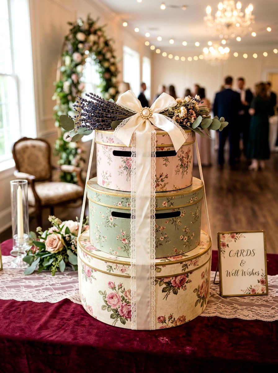 Hat Box Wedding Card Holder - 25 Spring Wedding Card Box Ideas