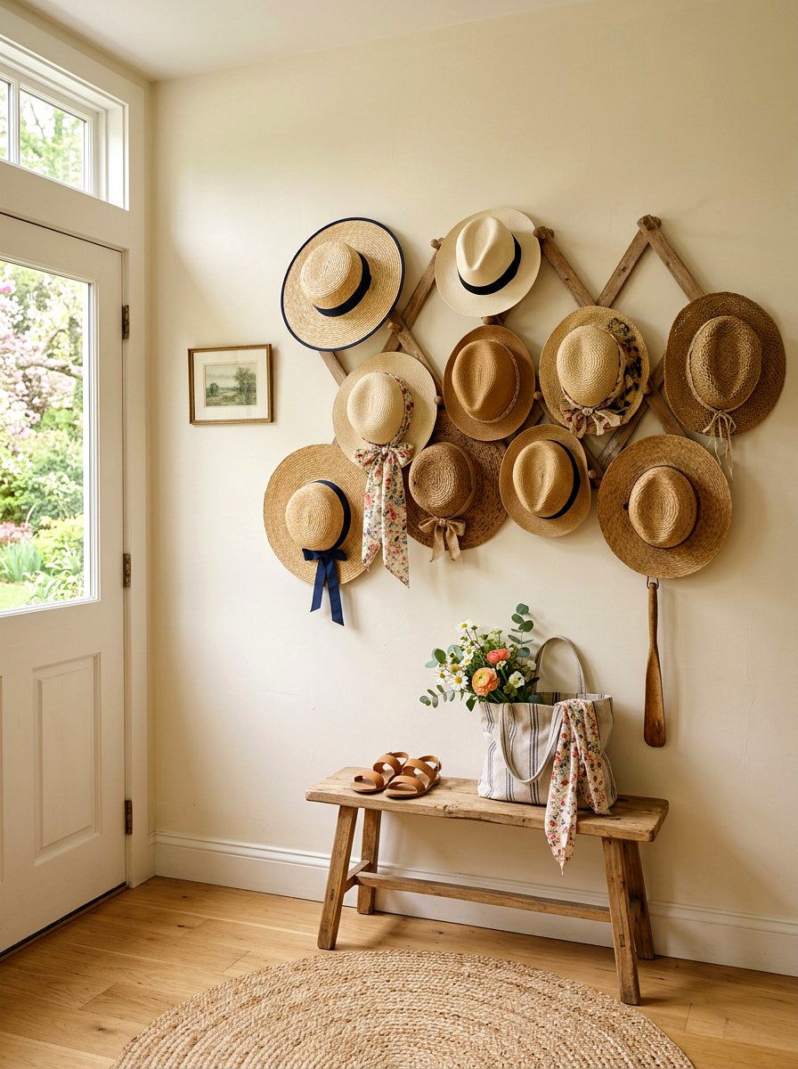 Hat rack - 25 Spring Mudroom Decor Ideas