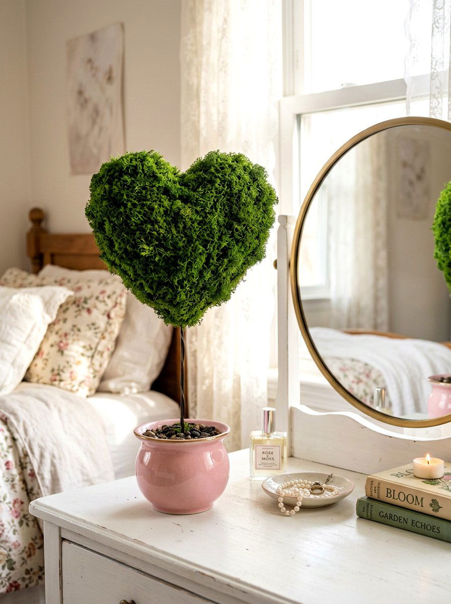 Heart Shaped Moss Topiary - 25 Spring Moss Topiary Ideas