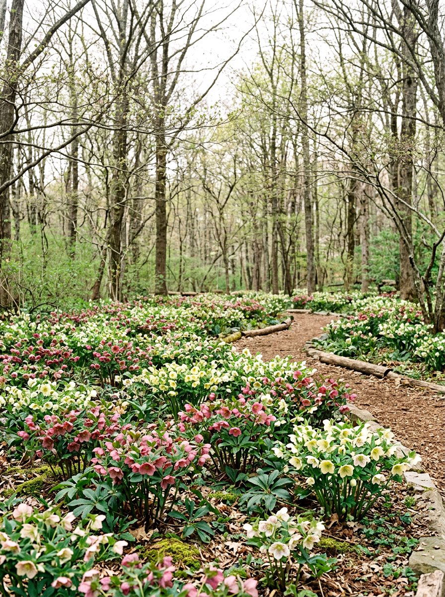 Hellebore woodland bed - 25 Spring Shade Garden Ideas