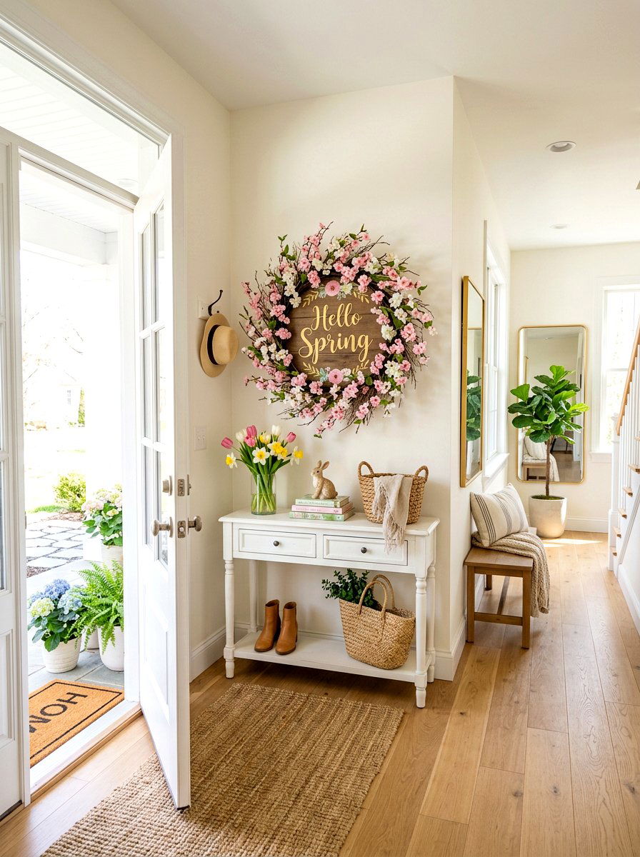 Hello Spring Entryway Sign - 25 Spring Free Printable Decor Ideas