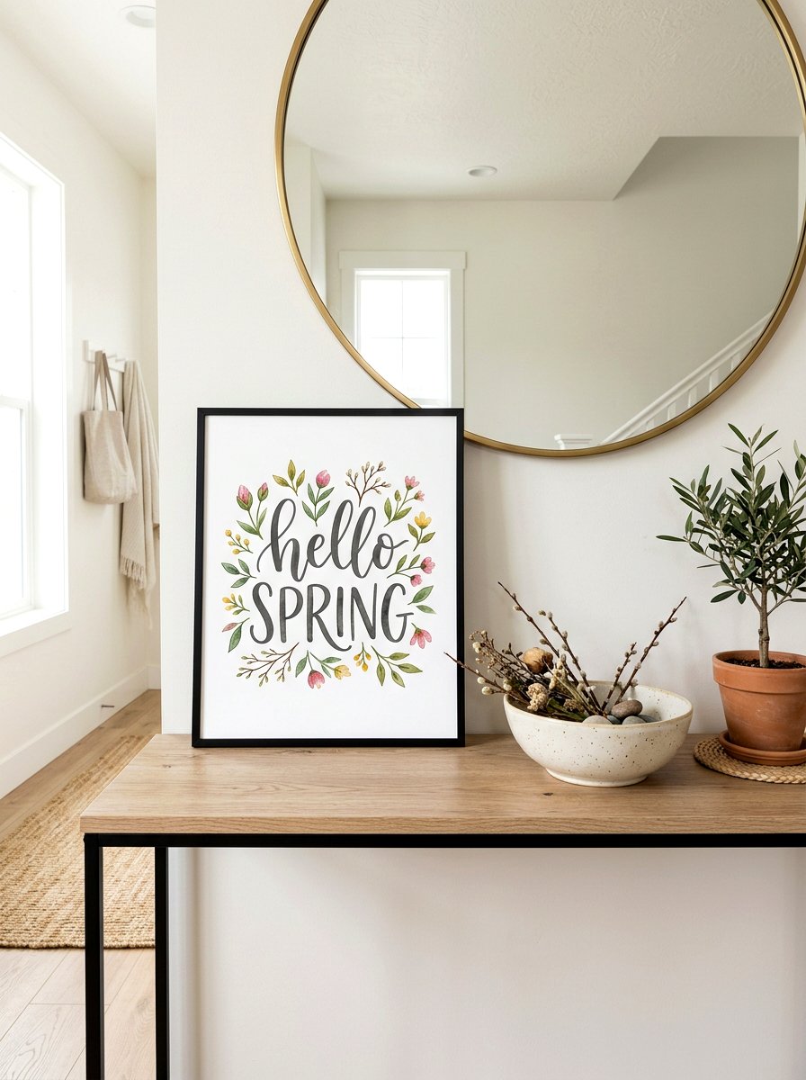 Hello Spring Typographic - 25 Spring Printable Art Ideas