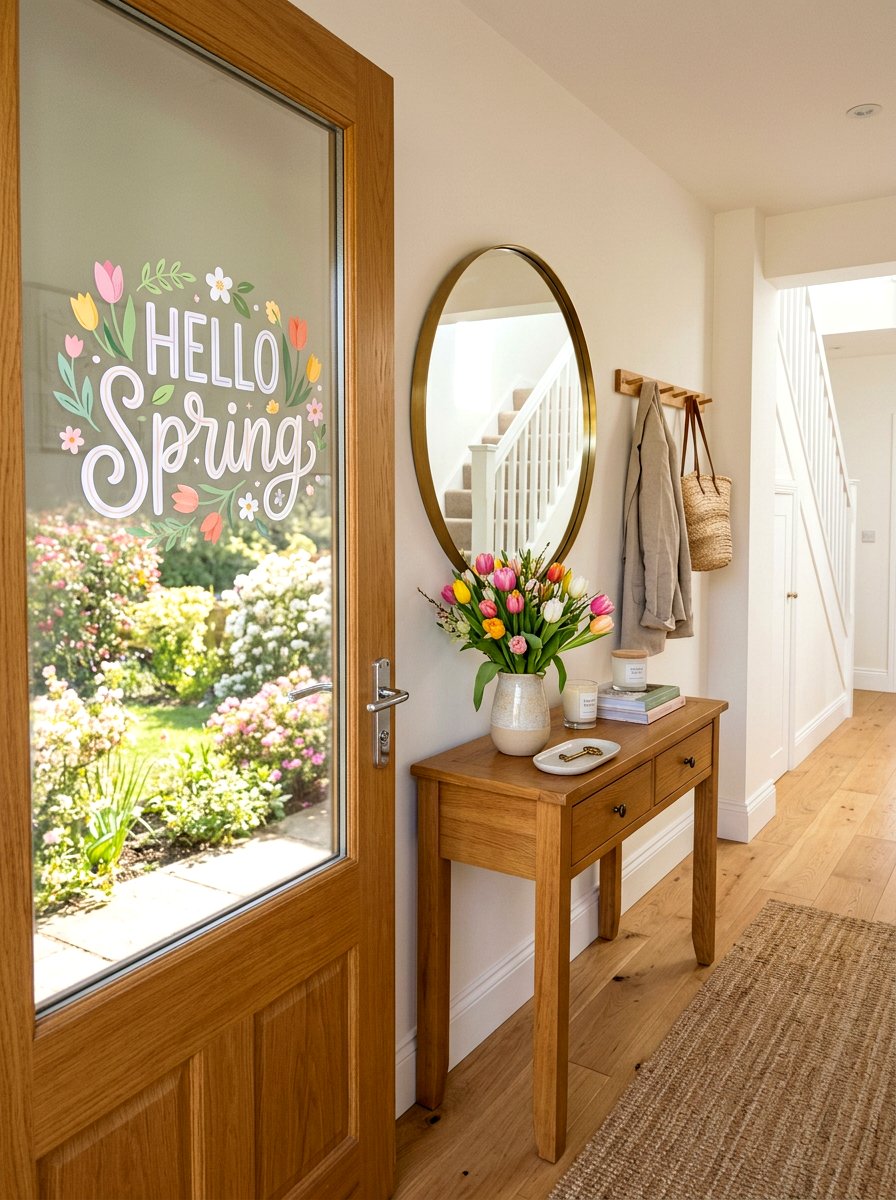 Hello spring window stickers - 25 Spring Window Cling Ideas