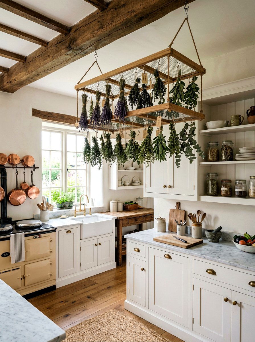 Herb Drying Rack - 25 Spring Wall Decor Ideas