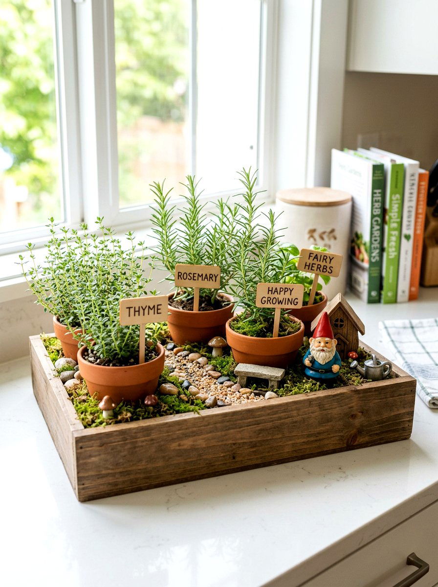 Herb Fairy Garden - 25 Spring Miniature Garden Ideas