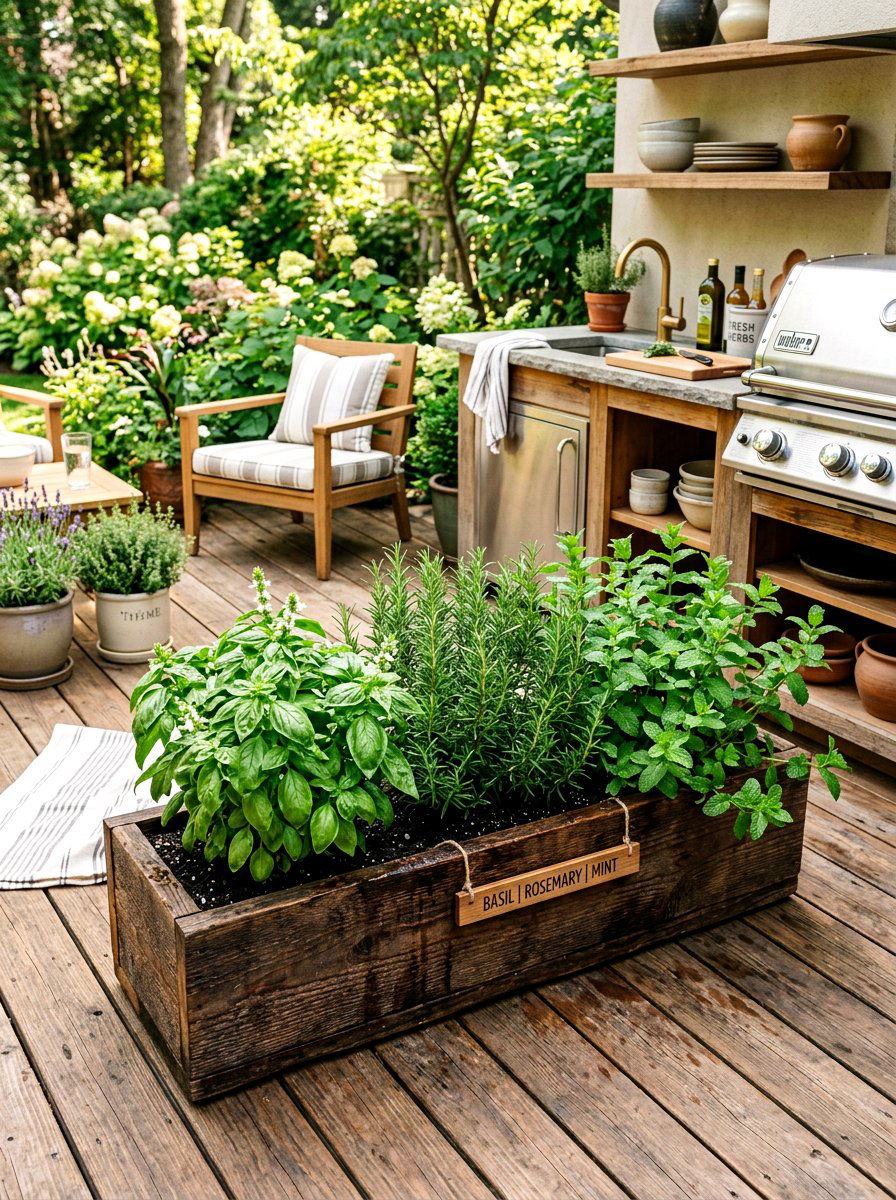 Herb Garden Container - 25 Spring Deck Planter Ideas