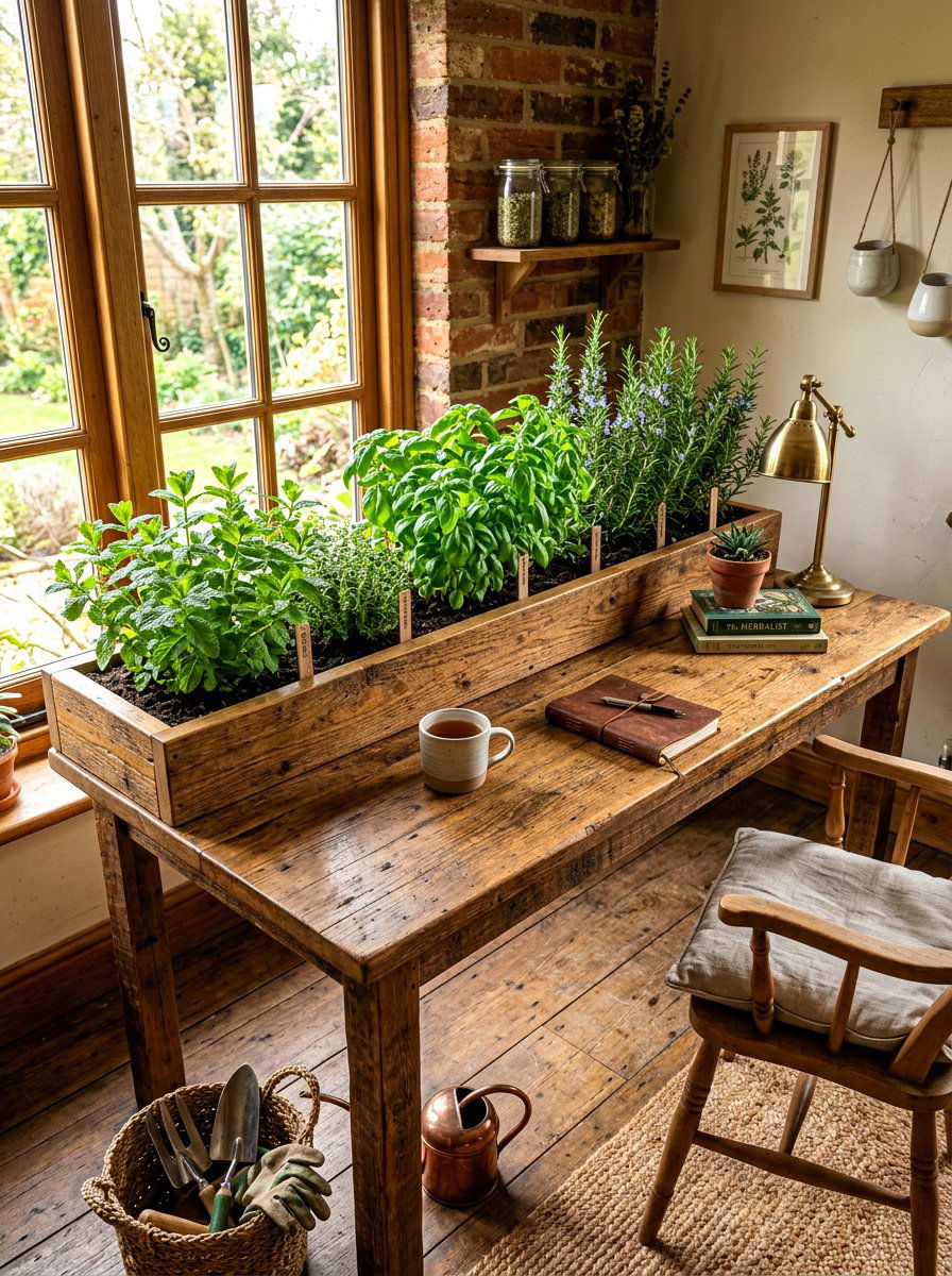 Herb Garden Desk - 25 Spring Desk Decor Ideas