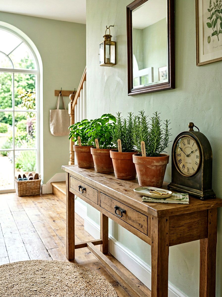 Herb Garden Entry Table - 25 Spring Entry Table Arrangement Ideas