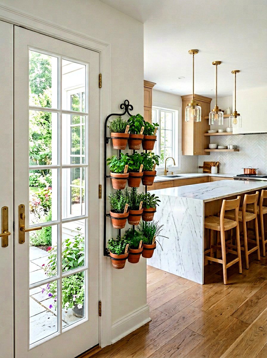 Herb Garden Hanger - 25 Spring French Door Decor Ideas