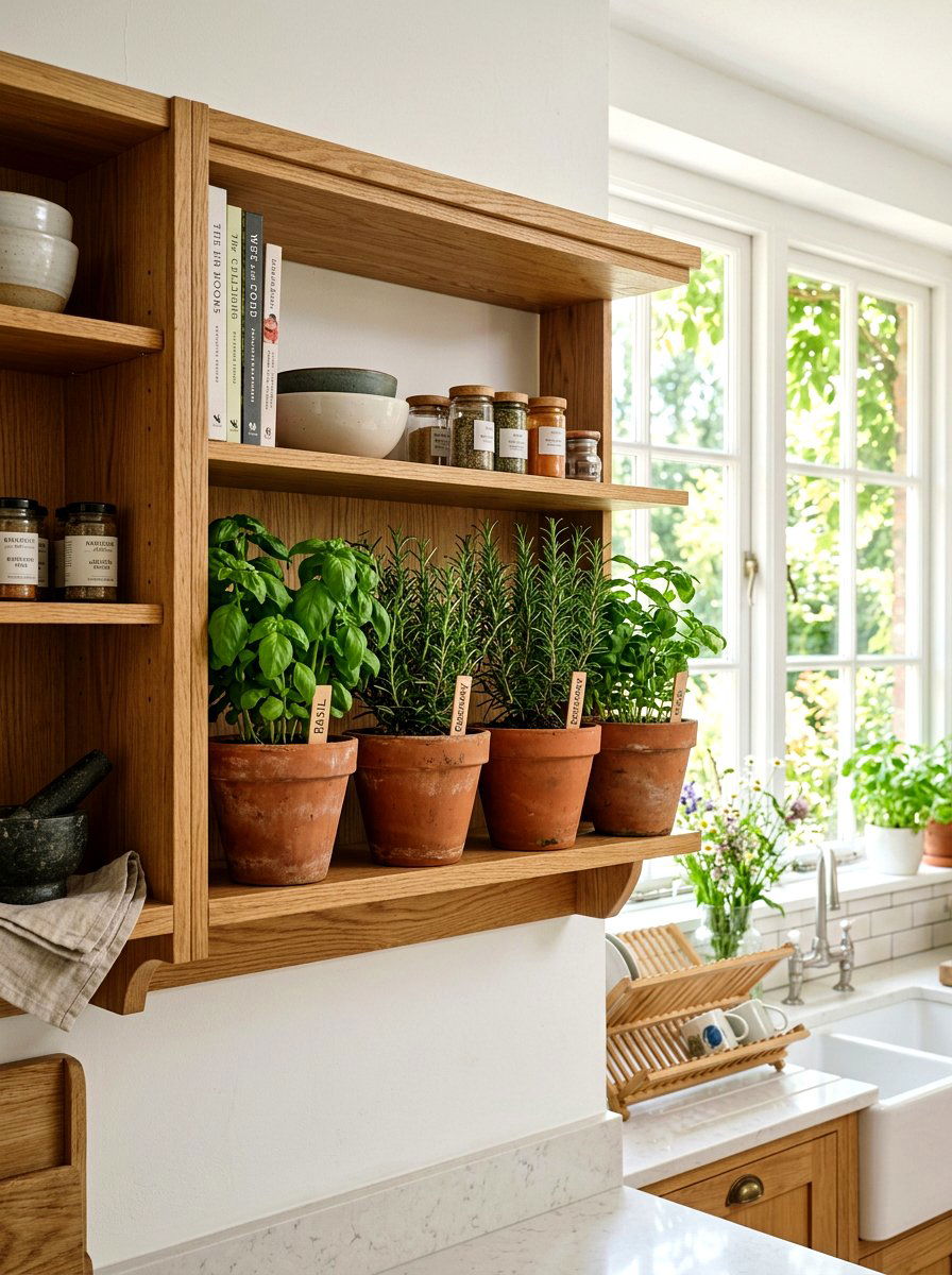 Herb Garden On Cabinet - 25 Spring Kitchen Cabinet Decor Ideas