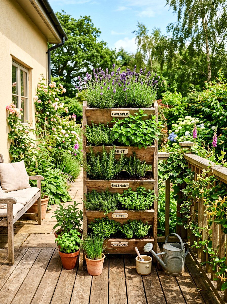 Herb Garden Porch Display - 25 Porch Spring Decor Ideas