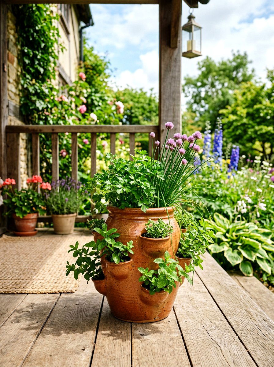 Herb Garden Pot - 25 Spring Flower Pot Ideas
