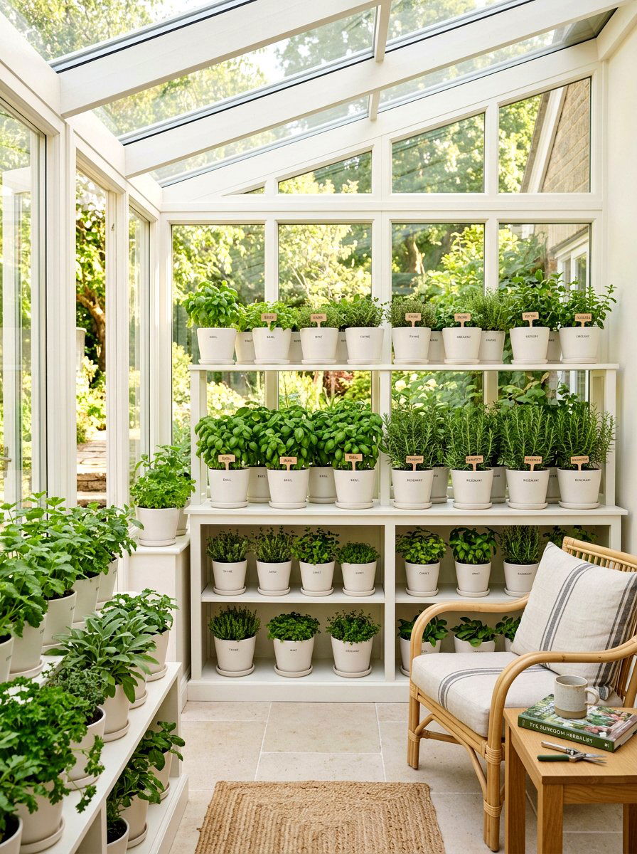 Herb Garden Sunroom - 25 Spring Sunroom Spring Decor Ideas