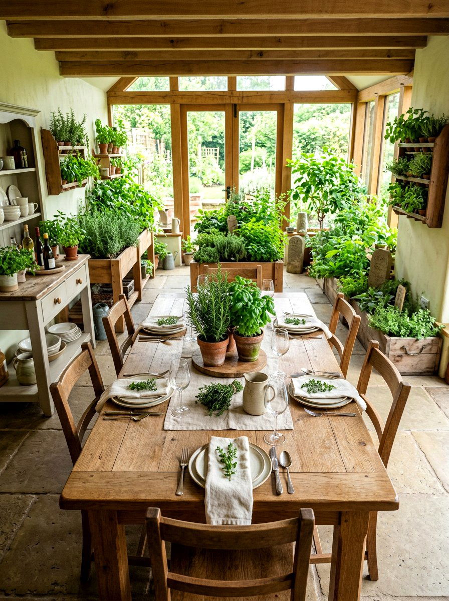 Herb Garden Table - 25 Spring Dinner Party Decor Ideas