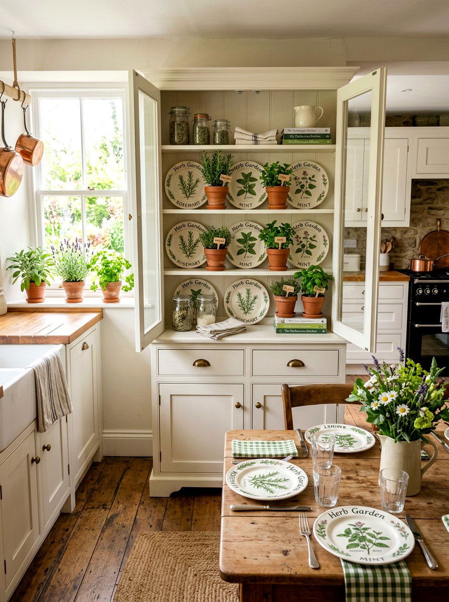 Herb Garden Themed Lunch Plates - 25 Spring Plate Decor Ideas