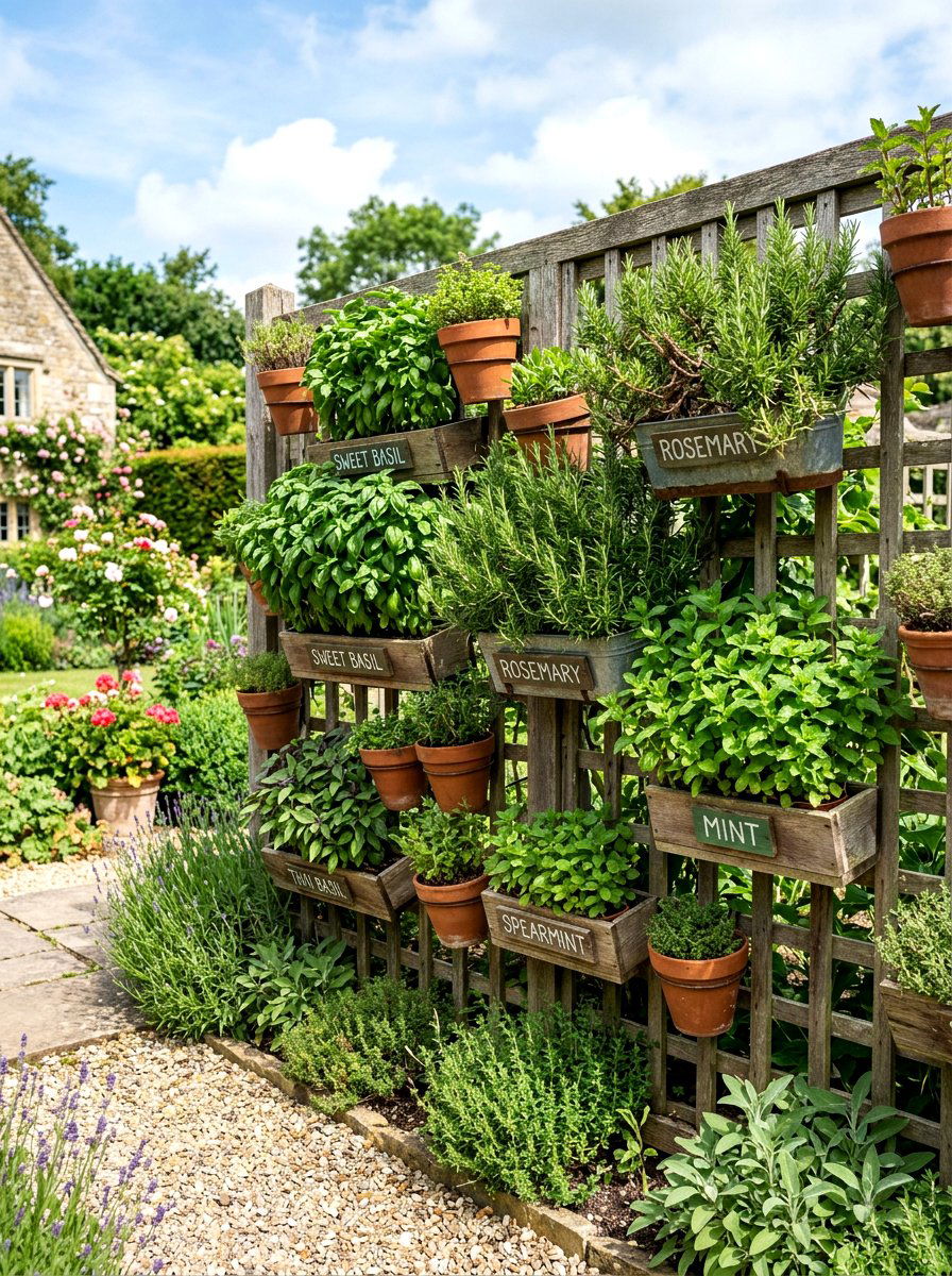 Herb Garden Wall - 25 Spring Outdoor Entertaining Ideas