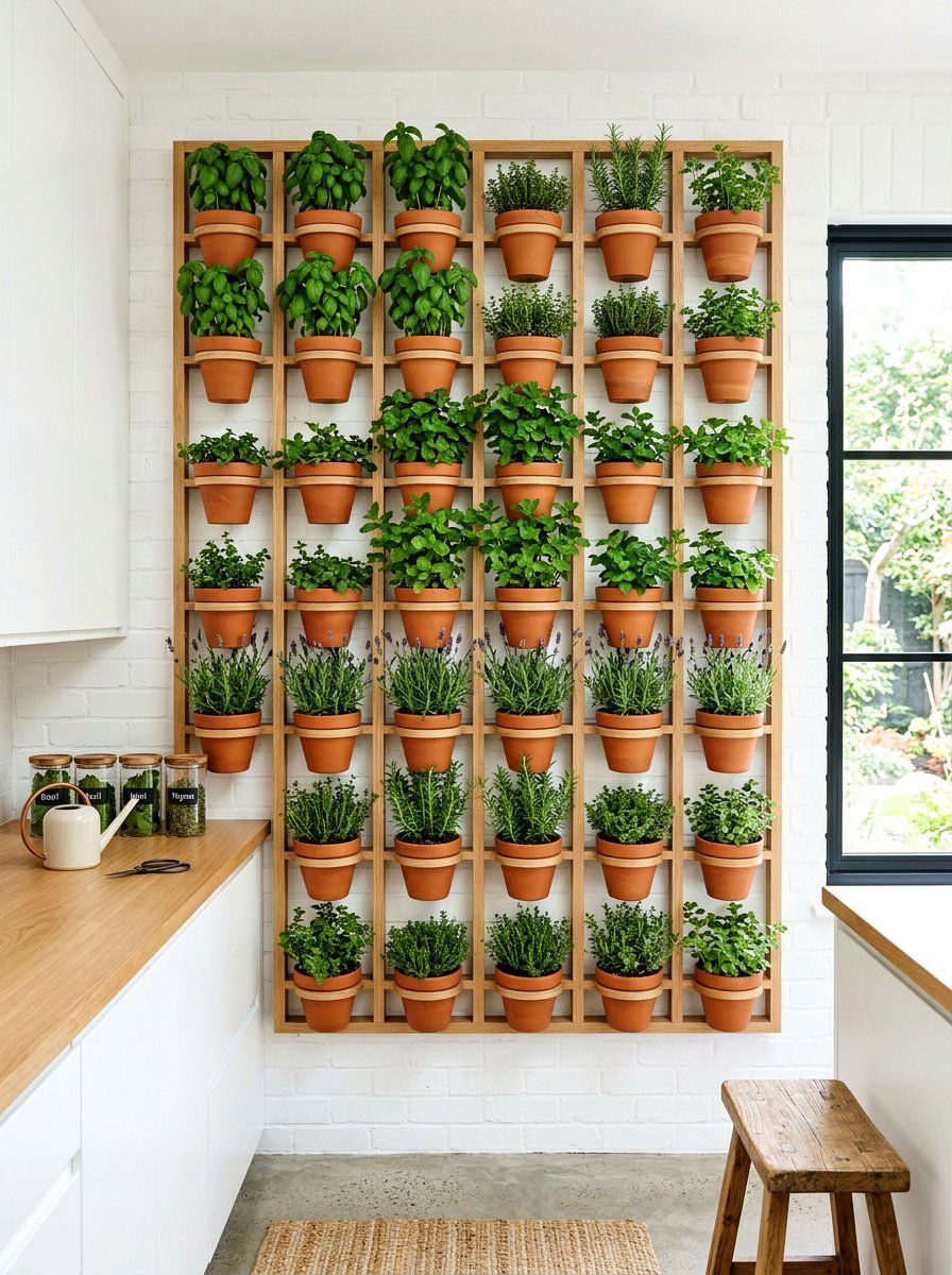 Herb Garden Wall - 25 Spring Cafe Decor Ideas