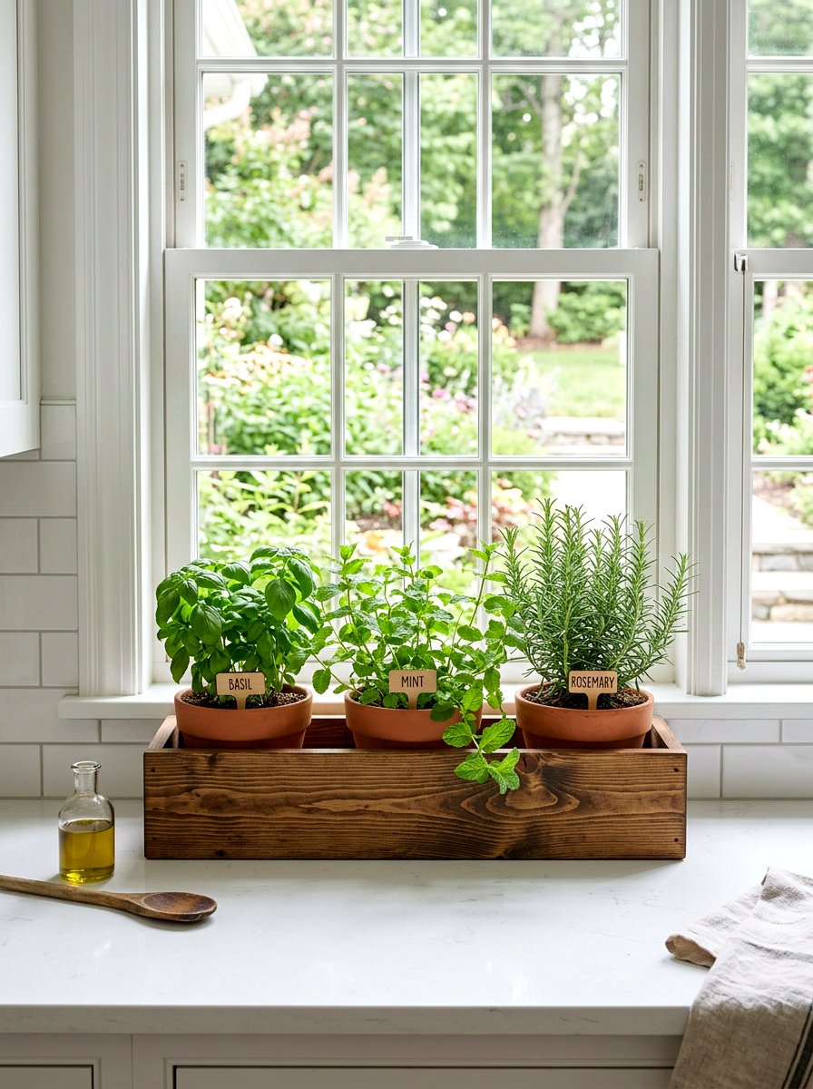 Herb Garden Window Box - 25 Spring Wooden Box Decor Ideas