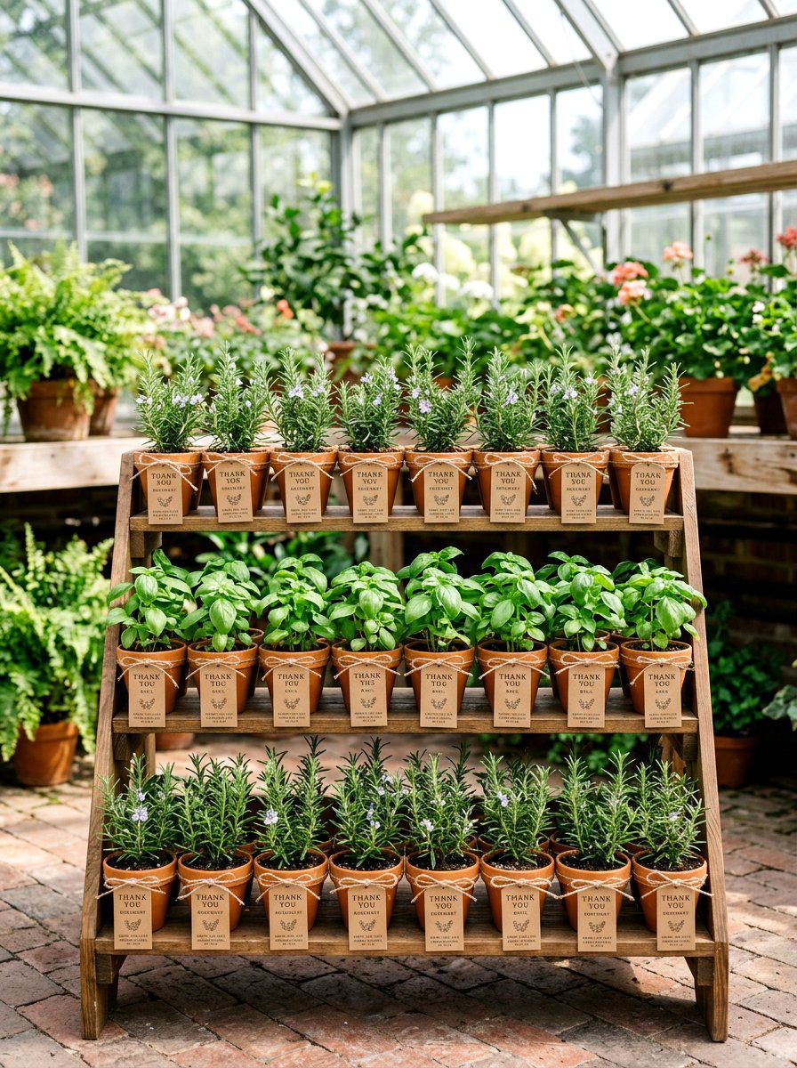 Herb Potted Favors - 25 Spring Bridal Shower Decor Ideas