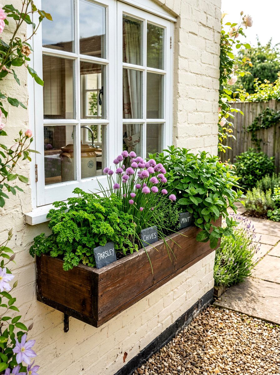 Herb Window Box - 25 Spring Flower Box Ideas