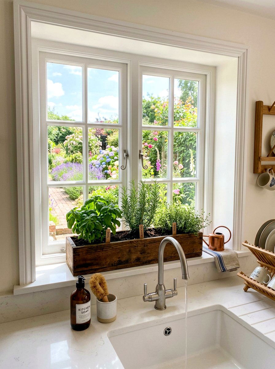 Herb Window Box - 25 Spring Country Decor Ideas