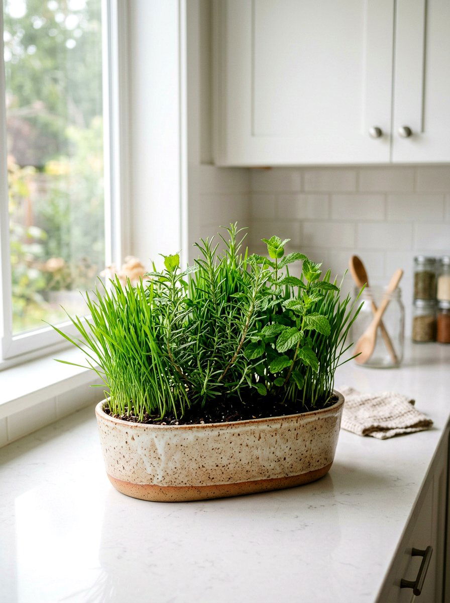 Herb and wheatgrass mix - 25 Spring Wheatgrass Centerpiece Ideas