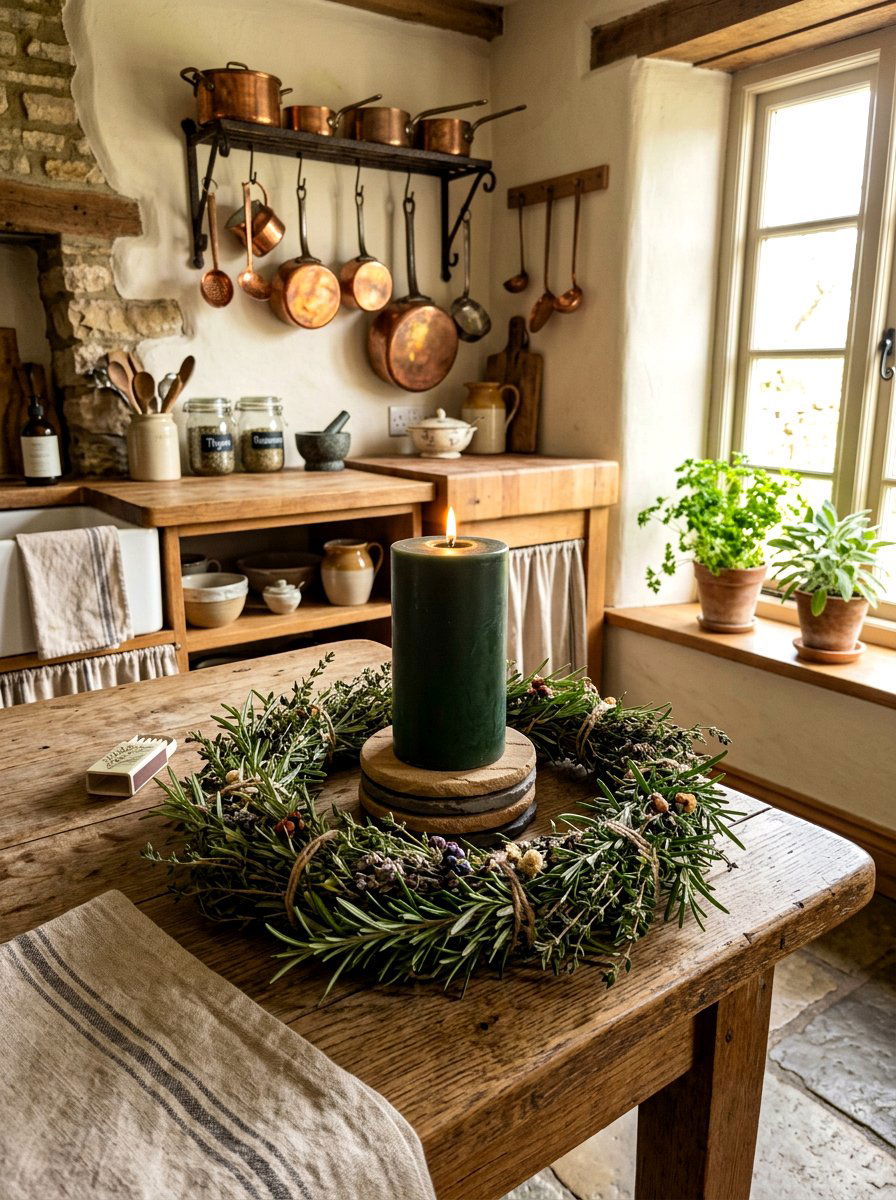 Herb garden candle ring - 25 Spring Candle Wreath Ideas