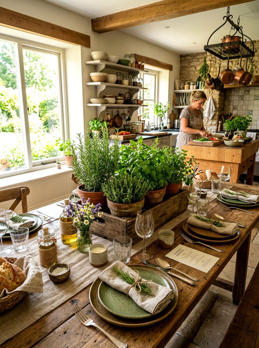 Herb garden centerpiece table - 25 Spring Mother's Day Table Ideas