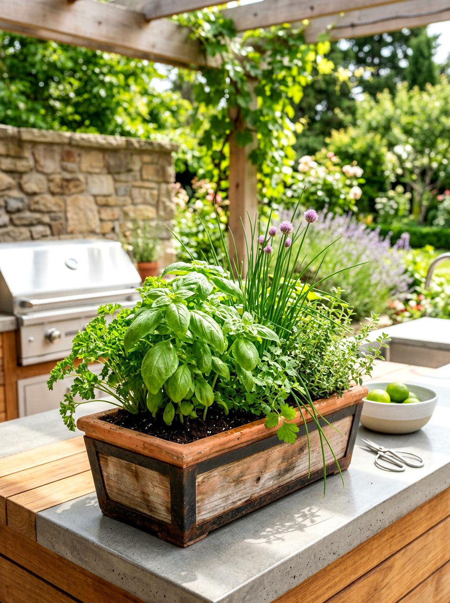 Herb garden container - 25 Spring Planter Ideas
