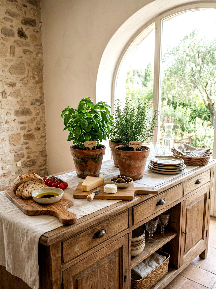 Herb garden in terracotta - 25 Spring Dining Room Buffet Ideas