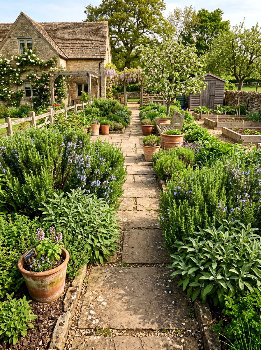 Herb garden walkway - 25 Spring Garden Path Decor Ideas